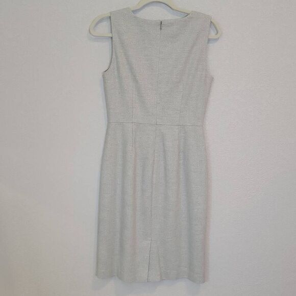 Banana Republic Gray Silver Sparkles Wool Blend V-Neck Sheath Dress Size 4 - Picture 4 of 10